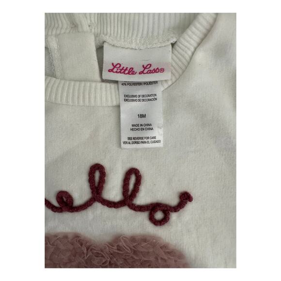 Little Lass "Hello" with Heart Toddler Sweatshirt Size 18 Months - Picture 3 of 3